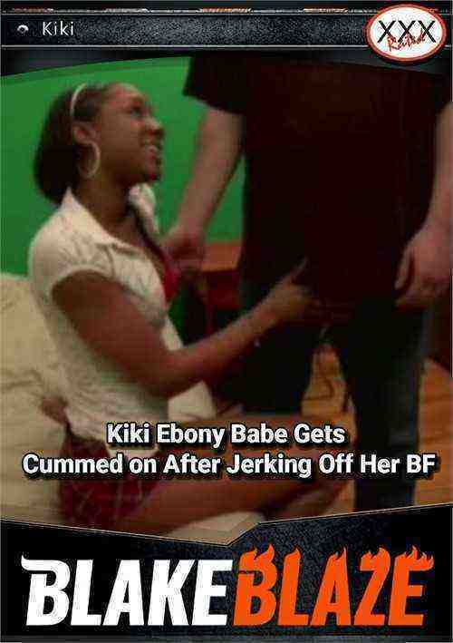 [18+] Kiki Ebony Babe Gets Cummed on After Jerking Off Her BF