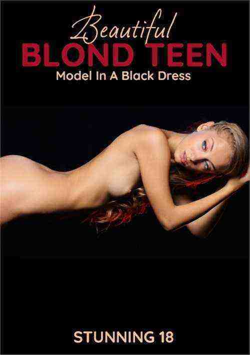 [18+] Beautiful Blond Teen Model in a Black Dress