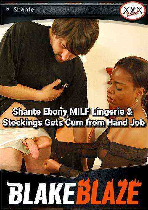 [18+] Shante Ebony MILF Lingerie & Stockings Gets Cum from Hand Job